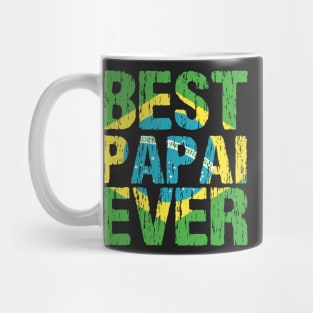 Best Papai Ever Brazilian Dad Father Brasil Flag Distressed Mug